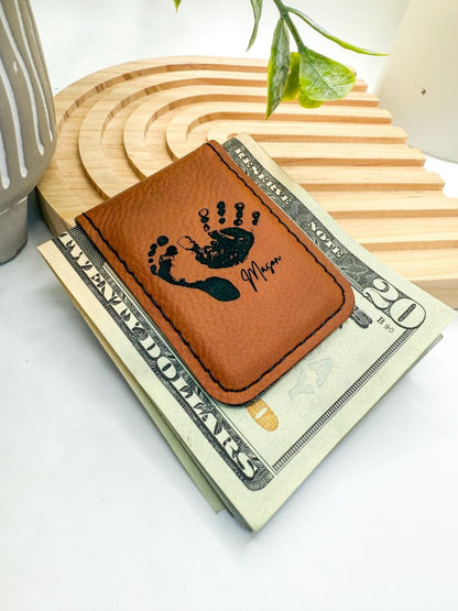 Personalized Leatherette Memorial Money Clip – Keepsake Journey - Handmade Memorial Keepsake for occasion – material – style - Personalized Gift Idea - Custom Engraving - 
