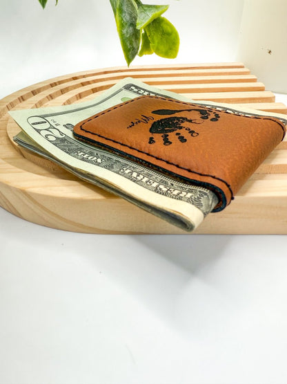 Personalized Leatherette Memorial Money Clip – Keepsake Journey - Handmade Memorial Keepsake for occasion – material – style - Personalized Gift Idea - Custom Engraving - 