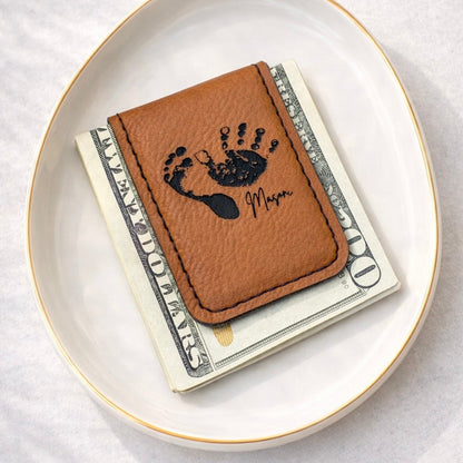 Personalized Leatherette Memorial Money Clip – Keepsake Journey - Handmade Memorial Keepsake for occasion – material – style - Personalized Gift Idea - Custom Engraving - 