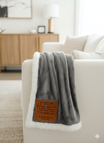 Personalized Memorial Blanket | Custom Sympathy Throw | Bereavement Gift for Loved One – Keepsake Journey - Handmade Memorial Keepsake for occasion – material – style - Personalized Gift Idea - Custom Engraving - 