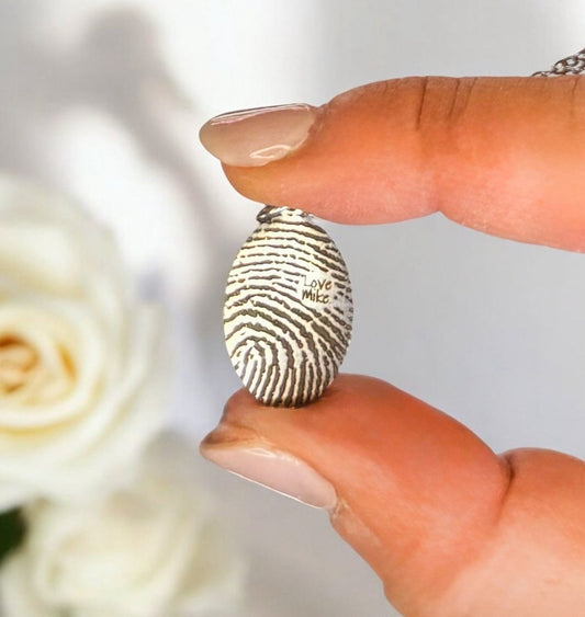 Personalized Thumbprint Stainless Steel Necklace – Memorial & Bereavement Keepsake – Keepsake Journey - Handmade for occasion – material – style - Personalized Gift Idea - Custom Engraving - 