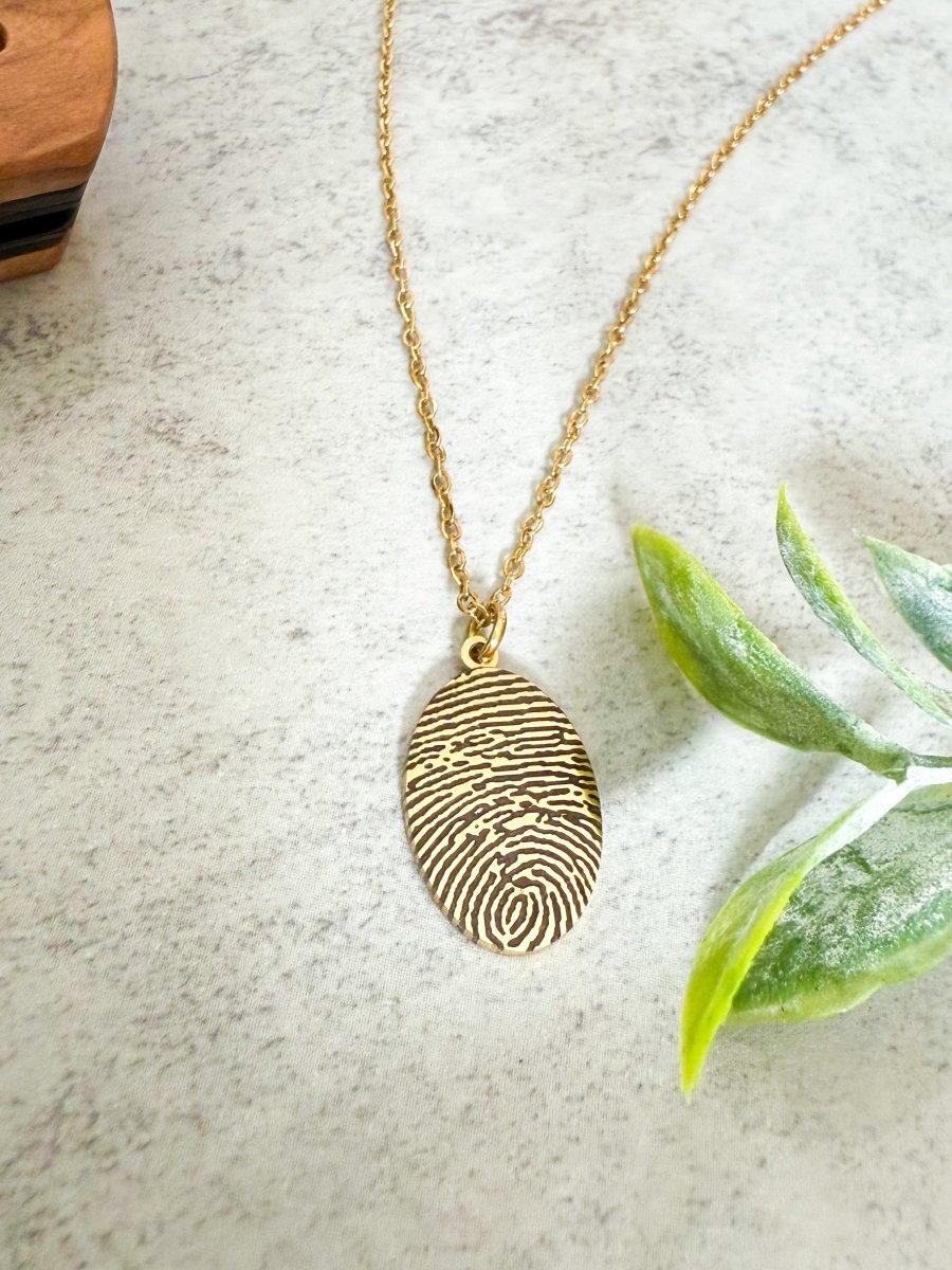 Personalized Thumbprint Stainless Steel Necklace – Memorial & Bereavement Keepsake – Keepsake Journey - Handmade for occasion – material – style - Personalized Gift Idea - Custom Engraving - 