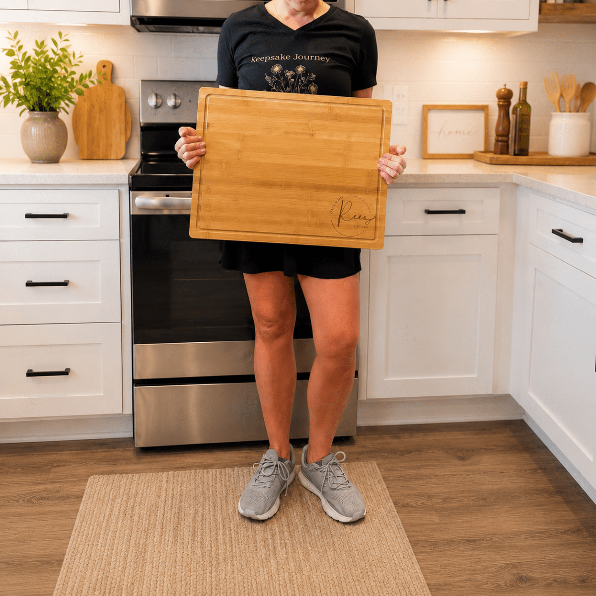 Personalized Wedding Cutting Board | Extra Large 19¾" x 15" Bamboo – Keepsake Journey - Handmade Memorial Keepsake for occasion – material – style - Personalized Gift Idea - Custom Engraving -