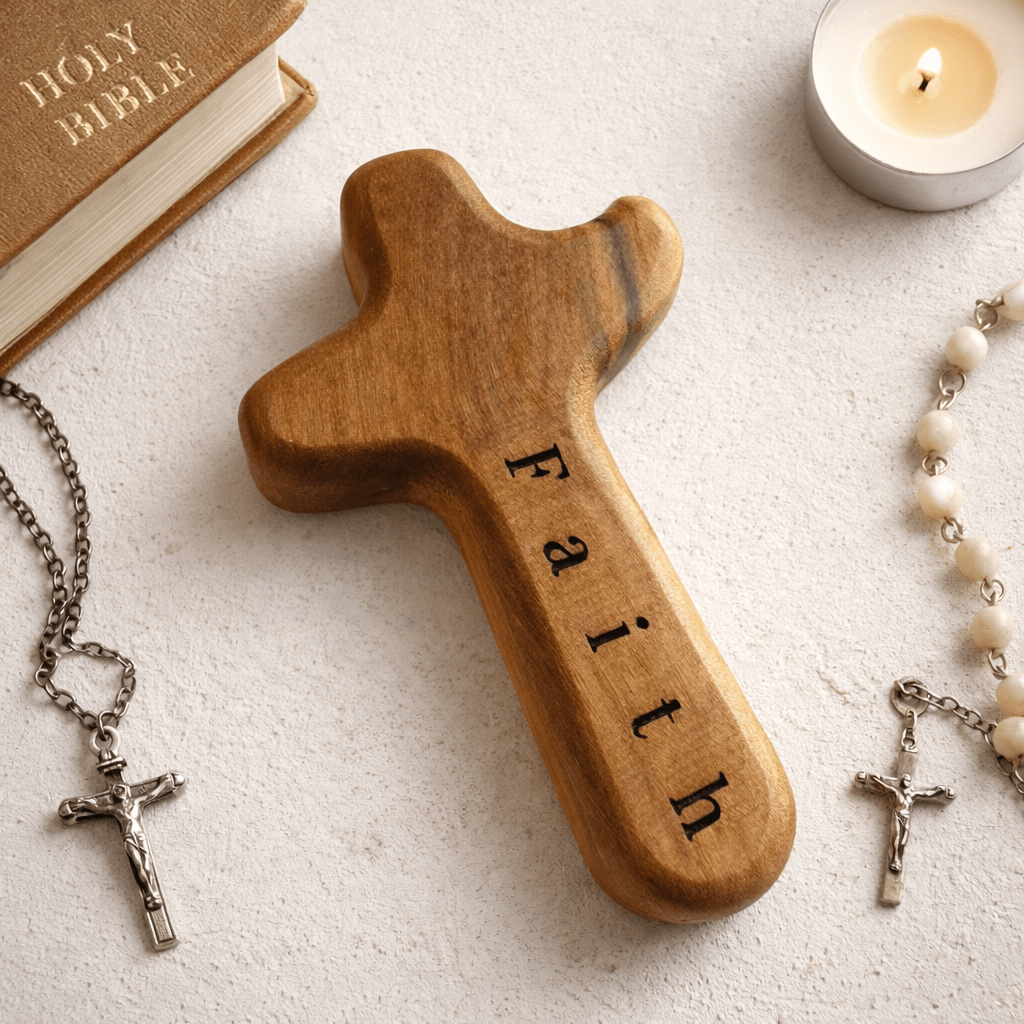 Pocket Cross for Comfort & Faith – Sympathy Gift, Memorial Keepsake, Prayer Token – Keepsake Journey - Handmade for occasion – material – style - Personalized Gift Idea - Custom Engraving - 
