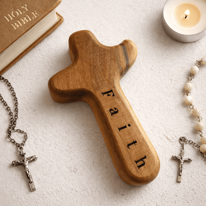 Pocket Cross for Comfort & Faith – Sympathy Gift, Memorial Keepsake, Prayer Token – Keepsake Journey - Handmade for occasion – material – style - Personalized Gift Idea - Custom Engraving - 