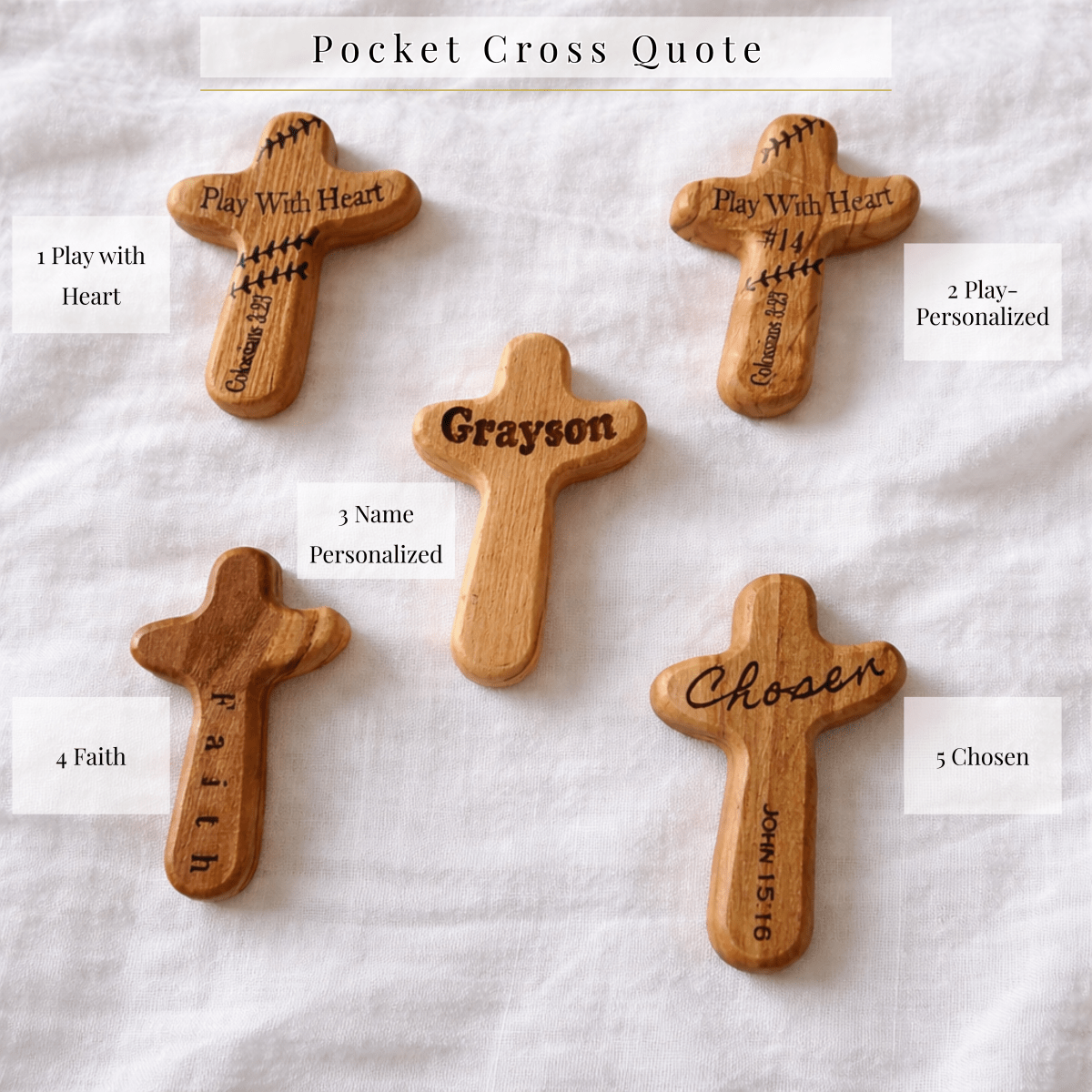 Pocket Cross for Comfort & Faith – Sympathy Gift, Memorial Keepsake, Prayer Token – Keepsake Journey - Handmade for occasion – material – style - Personalized Gift Idea - Custom Engraving - 