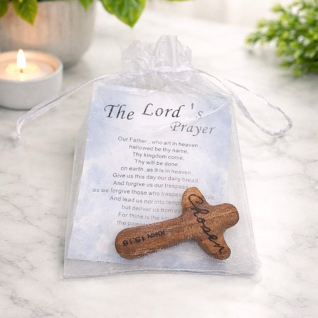 Pocket Cross for Comfort & Faith – Sympathy Gift, Memorial Keepsake, Prayer Token – Keepsake Journey - Handmade for occasion – material – style - Personalized Gift Idea - Custom Engraving - 