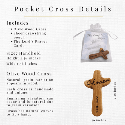 Pocket Cross for Comfort & Faith – Sympathy Gift, Memorial Keepsake, Prayer Token – Keepsake Journey - Handmade for occasion – material – style - Personalized Gift Idea - Custom Engraving - 