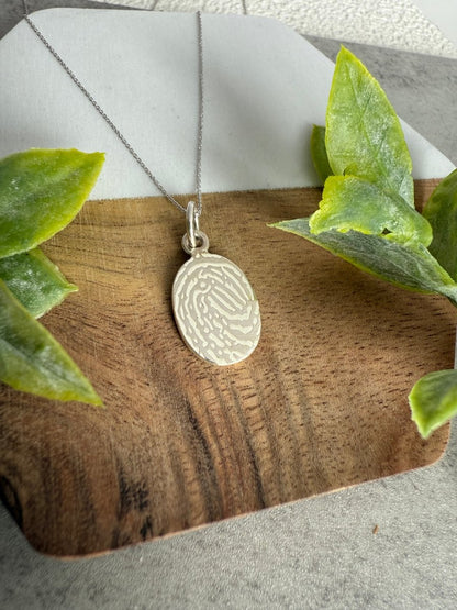 Sterling Silver Petite Oval Necklace – Keepsake Journey - Handmade Memorial Keepsake for occasion – material – style - Personalized Gift Idea - Custom Engraving - 